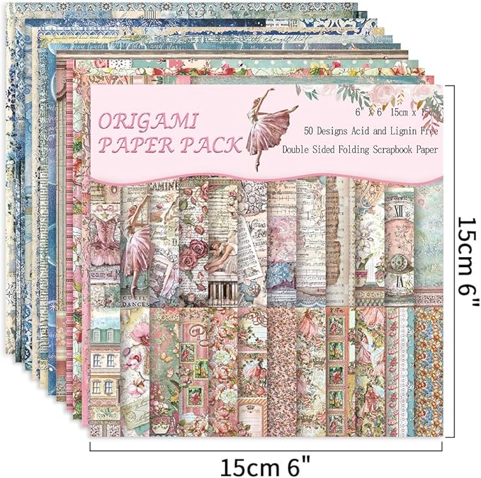 Origami Paper Kit 100 Sheets 70GSM 6 Inch Square Double Sided Color 100 Vivid Solid Colors for Hand Crafts Origami Paper Arts Creativity.Sweet Flower Fairy