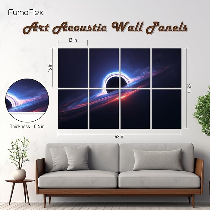 FurnoFlexArt Acoustic Panels Tiles Decorative Room Sound Proof Foam Absorbing