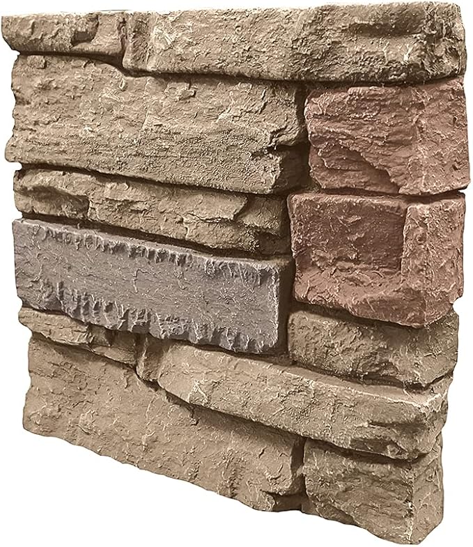 GenStone Faux Stacked Stone Sample 12" x 12" in Desert Sunrise Color