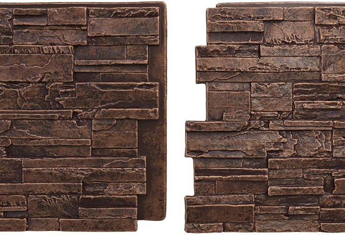 EverStone Cascade Faux Stone Panel, 48 5/8"W x 24 3/4"H x 1 1/4"D, Sequoia