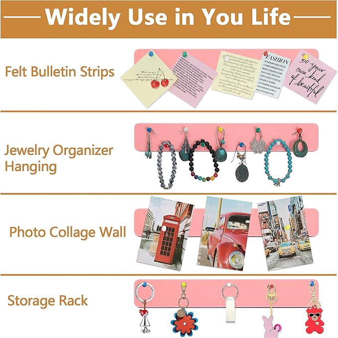 Felt Pin Board Bar Strips Bulletin Board