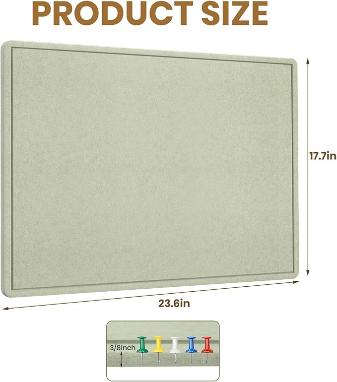 Bulletin Board, 23.5 X 17.5 inches Cork Board