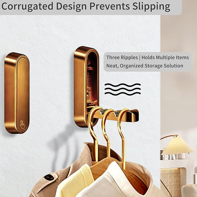 4PCS Foldable Wall Hooks, Flip Down Design