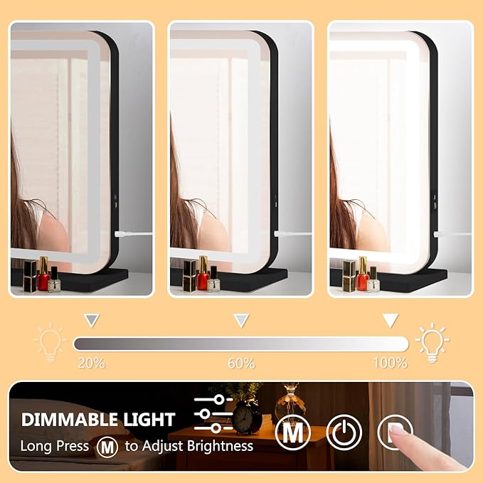 Ratsamee 23"x18" Black Vanity Mirror