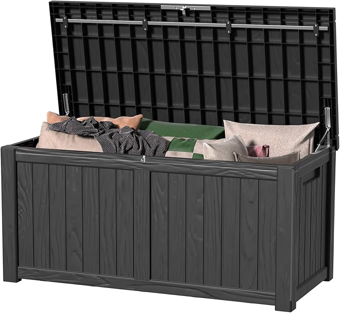 120 Gallon Outdoor Storage Box â Waterproof Deck Box for Patio & Garden,Black