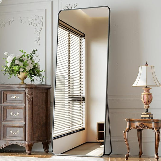 XRAMFY 65"x24" Floor Full Length Mirror Standing Full Body Rounded Corner
