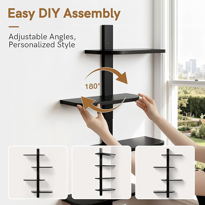 Afuly Black Floating Shelves for Wall Display Shelf Unit Modern Decorative