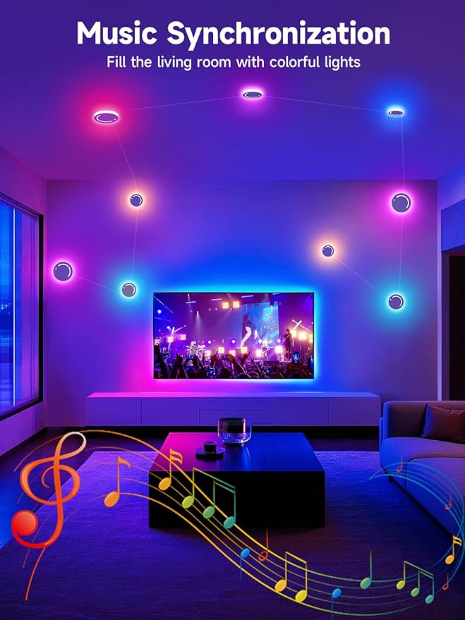 GIPOYENT Smart Wall Light, 9-Piece LED DIY Constellation Light, RGB Color