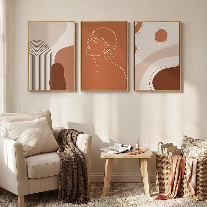Framed Mid Century Modern Boho Wall Art