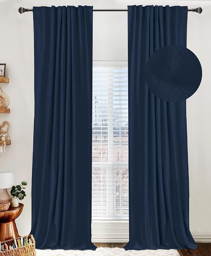 100% Blackout Shield Linen Blackout Curtains