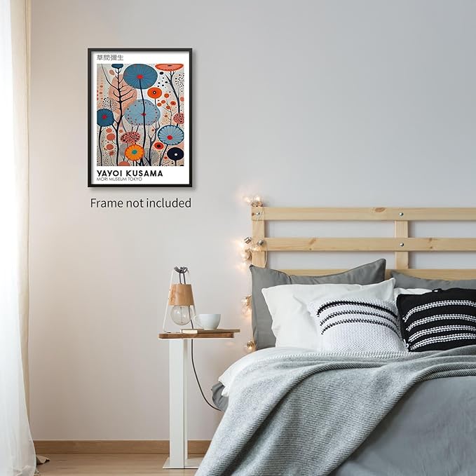 Yayoi Kusama Canvas Wall Art Vintage Japanese Painting Posters Tokyo Aesthetic