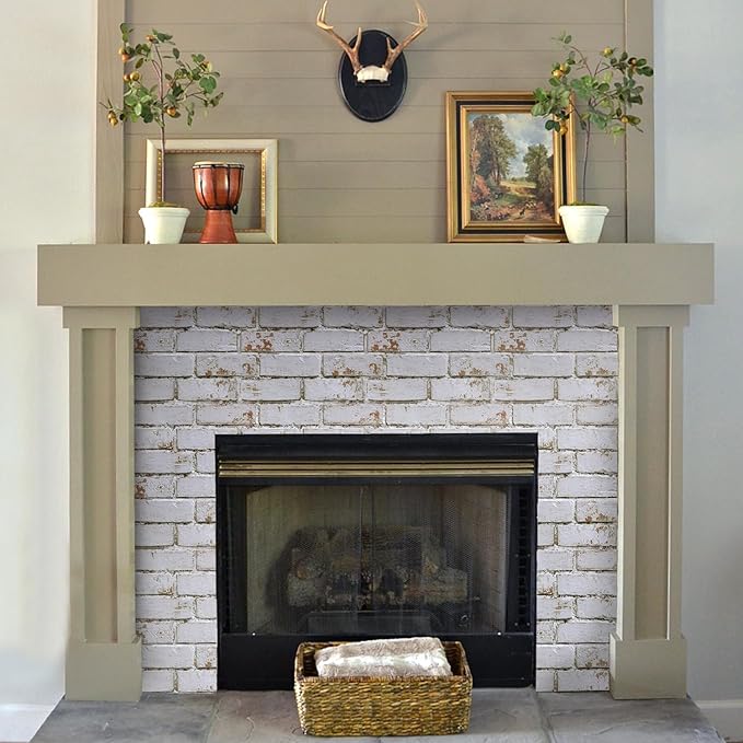 COMSTICKC 3D Faux Brick Wall Panels Peel and Stick, Small Size Self Adhesive