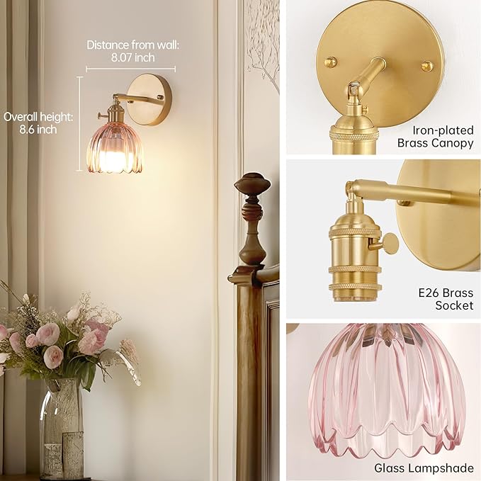 Shenmoyl Vintage 5000 mAh Battery Operated Wall Sconce