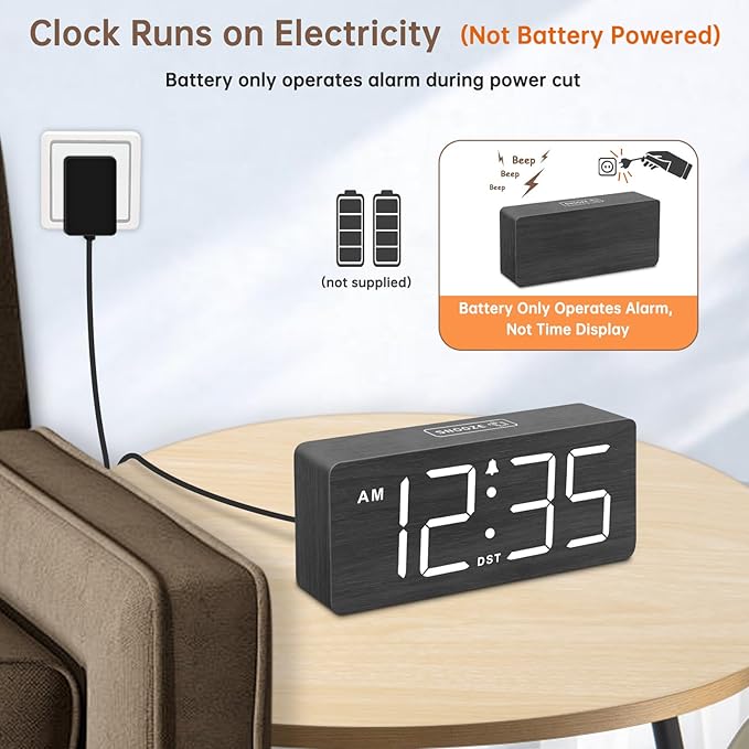 DreamSky Wooden Digital Alarm Clock