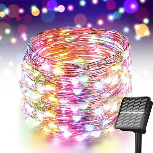 Selarlyt Solar String Lights for Outside, 72Ft 200 LED Solar Fairy Lights with 8 Modes, Solar Powered Fairy Lights Waterproof for Christmas Tree Garden Party Wedding Decor.ï¼(Multi-Colored)