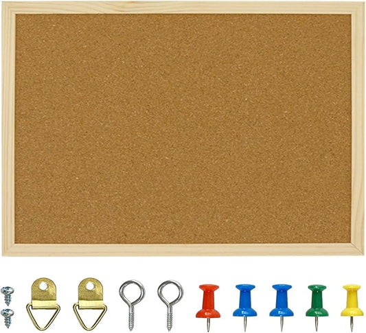 OWLKELA 17.7 X 13.3 Inch Cork Board Bulletin Board, Wall-Mounted Presentation