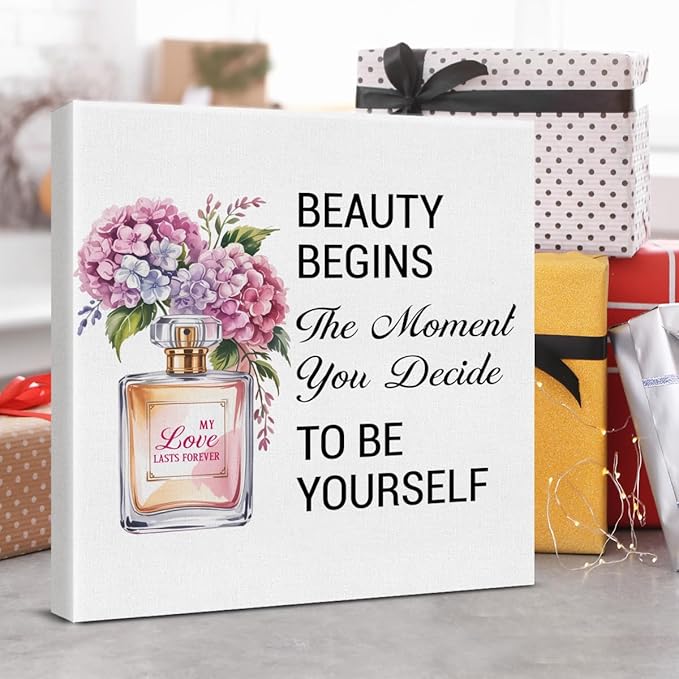 Inspirational Pink Flower Wall Art Decor