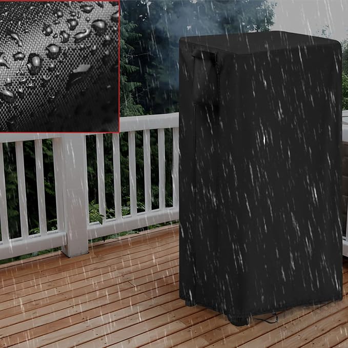 Smoker Cover Fit for Kingchii Vertical Charcoal Smoker BBQ Grill, Waterproof Portable Smoker Cover Vertical Smoker Covers-15 D x 16" W x 39" H