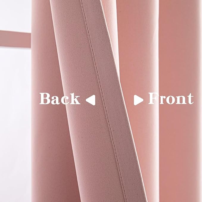 IGEMAEVE Gossamer Pink Curtains 96 Inch Length 2 Panels Set, Light Filtering