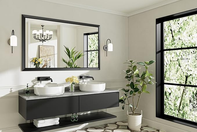 Briivue 60x36 Inch Black Bathroom Mirror