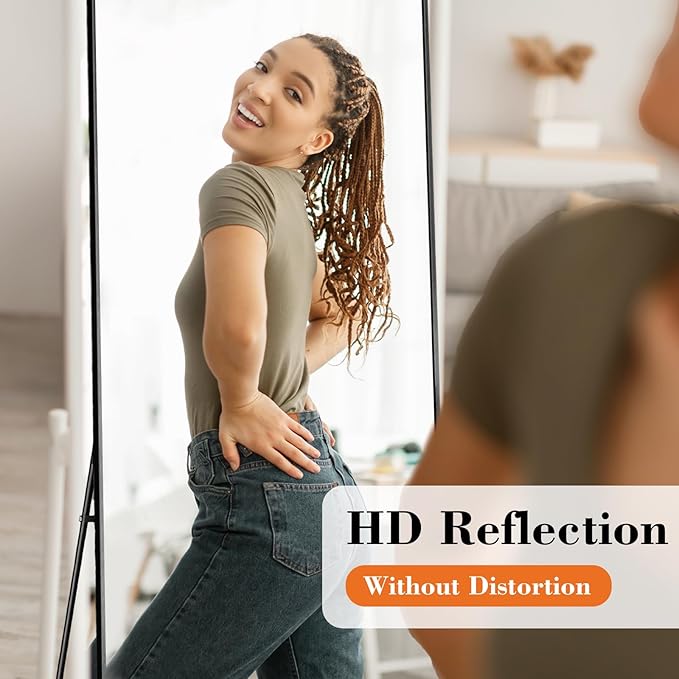 Sweetcrispy 56"x21" Full Length Mirror, Leaning or Standing Full Body Mirror
