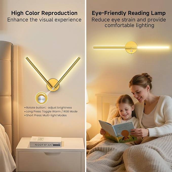 Wall Sconces with Remote, Rechargeable Battery Operated, Wireless Magnetic Wall