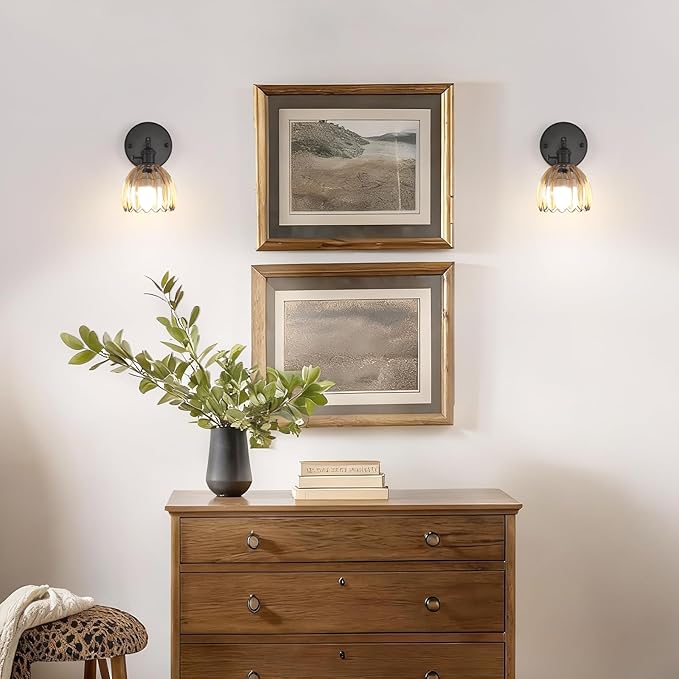 Shenmoyl Vintage Battery Operated Wall Sconce