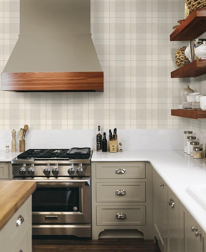 NextWall Lenox Hill Plaid Peel and Stick Wallpaper