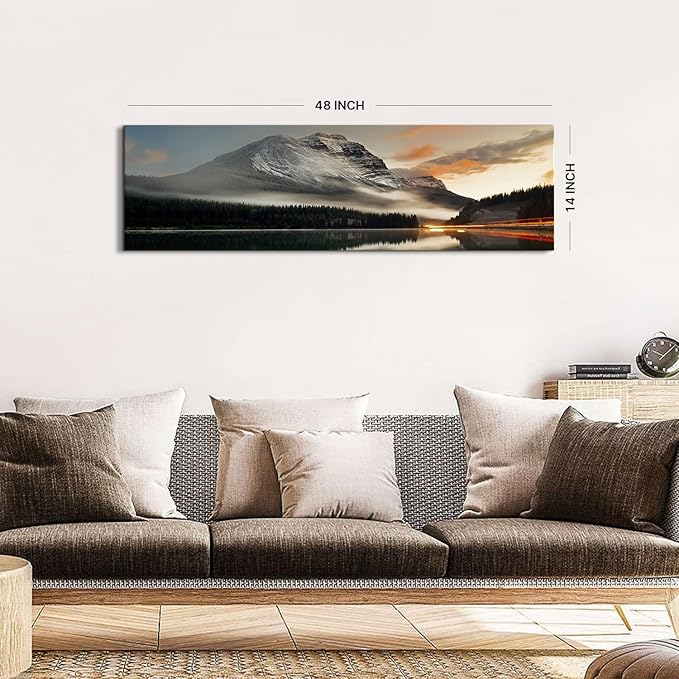 Sunset Mountain Landscape Canvas Wall Art