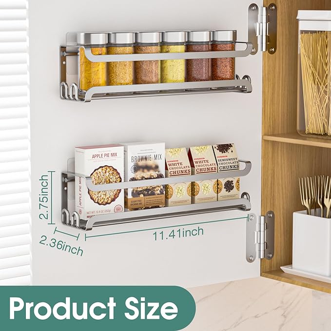 LUCYCAZ 2 Pack Wall Mounted Spice Rack