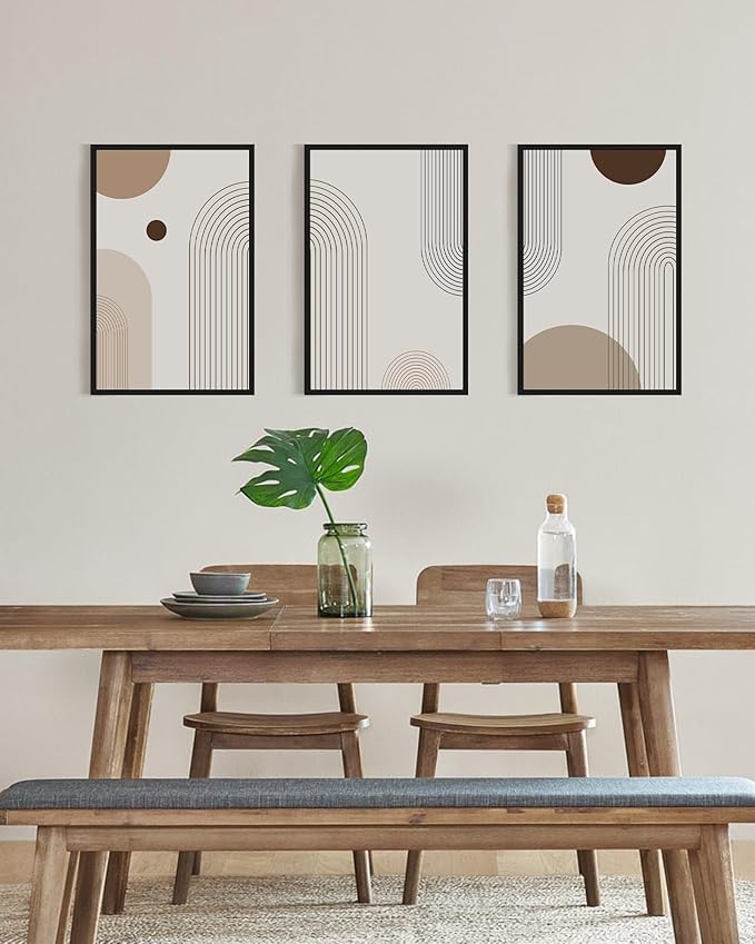 PHOPAGO Boho Wall Art Minimalist Bohemain Framed Wall Printing 16x24in Abstract
