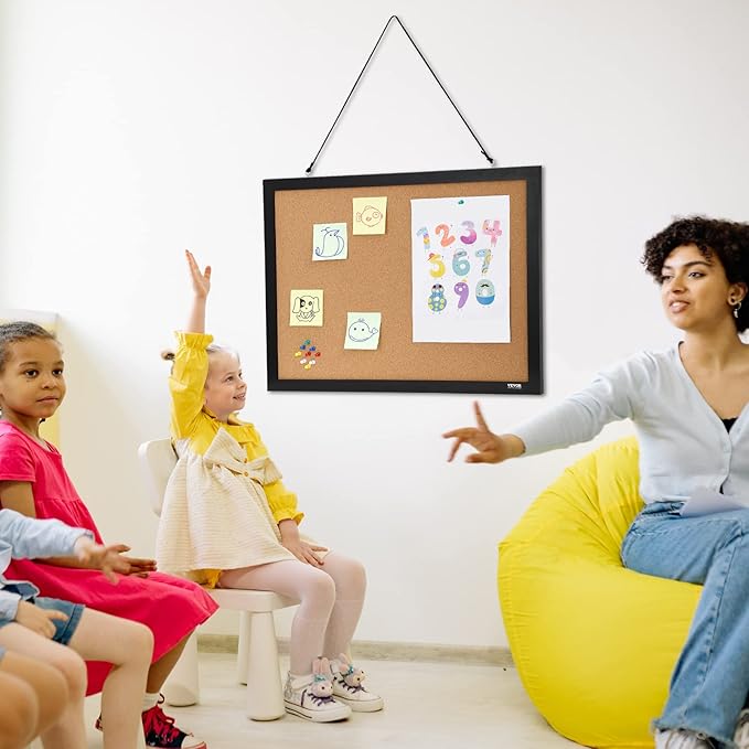 VEVOR Cork Board for Walls, Double-Sided Cork 24" x 18" Bulletin Board Vision