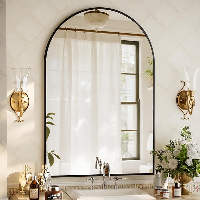 XRAMFY 32"x48" Arched Bathroom Mirror