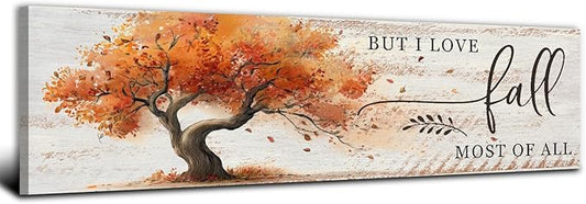 Fall Wall Art Autumn Tree Landscape Wall Decor Vintage Rustic Fall Picture