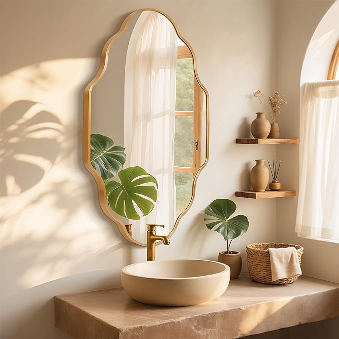 Scalloped Mirror for Bathroom