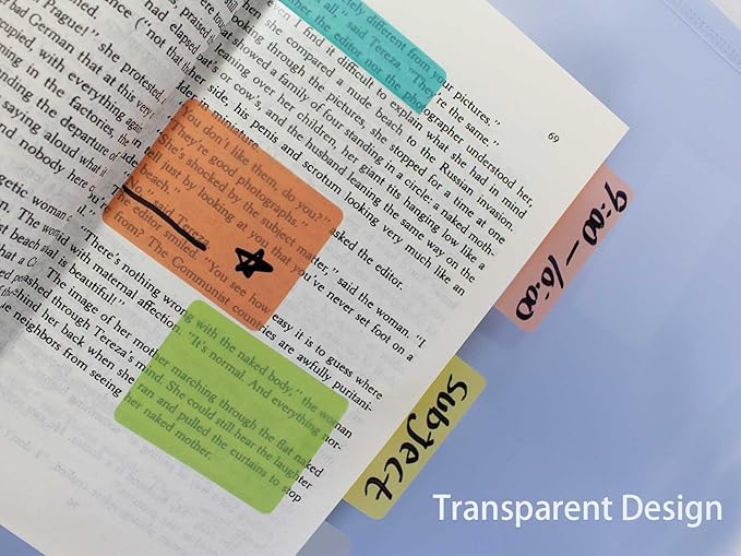 ELII 500 PCS Tabs for Annotating Books, Clear Book Tabs Sticky Index Tabs Sticky Notes,Labels for Pages Notebooks