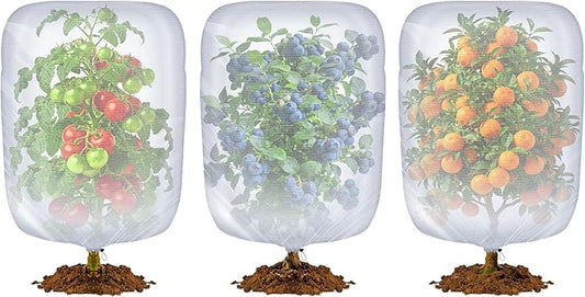 Bird Netting for Blueberry Bushes, 3 Pack 4.9 X 3.2 Ft Cicada Netting for Fruit Trees, Blueberry Bush Netting Cover, Protective Garden Plant Covers for Tomatoes, Flowers, Vegetables