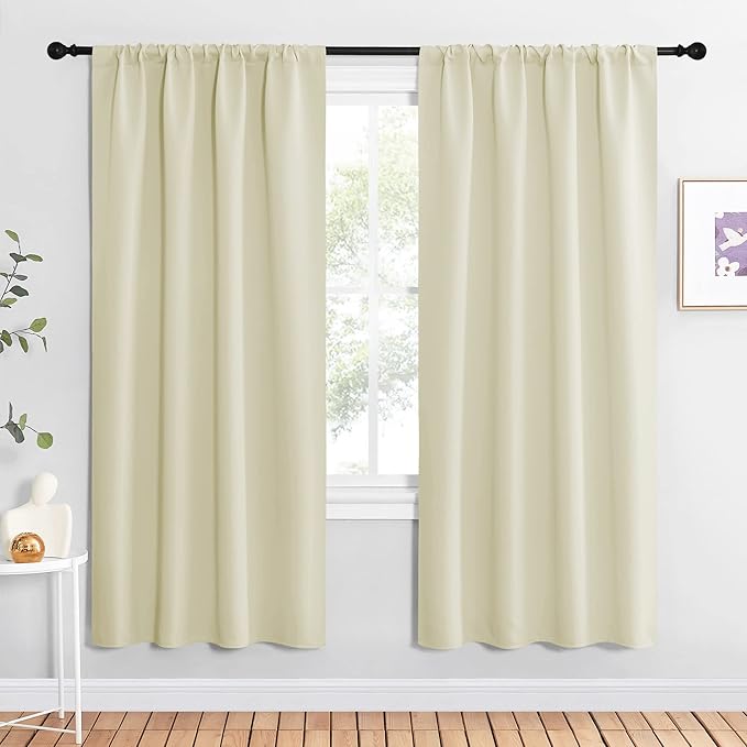 NICETOWN Beige Blackout Curtains