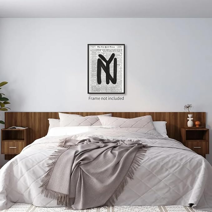 noxozoqm Black and White Newspaper Wall Art Vintage New York City Poster Trendy