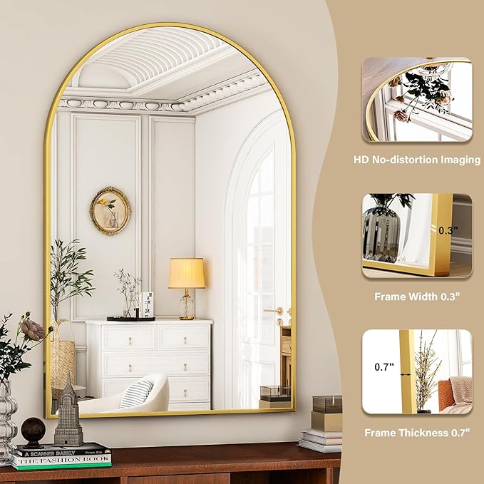 HARRITPURE Arched Bathroom Mirror