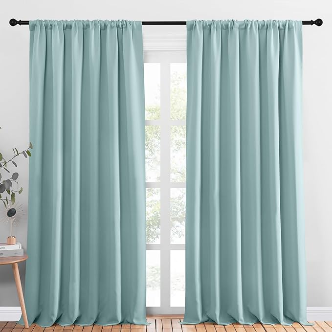 NICETOWN 2 Panels Blackout Curtains, Rod Pocket Thermal Insulated Drapess