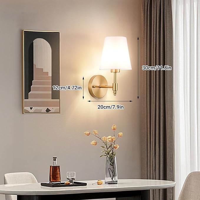 YHCDLAMP Battery Operated Wall Sconces Set of Two, Rechargeable Wireless Wall