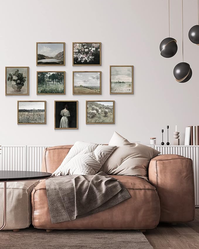 InSimSea Framed Canvas Prints Art Vintage Decor, Home Decor Classical Danish Landscape Painting by Vilhelm Groth Rustic Farmhouse Wall Decoration for Bedroom Bathroom Wall Art, 8"x10"