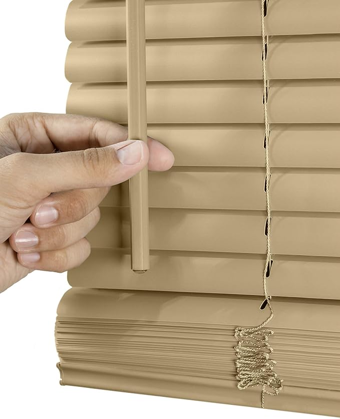 CHICOLOGY Mini Blinds for Indoor Windows – 42"W x 48"H, Cappuccino Horizontal