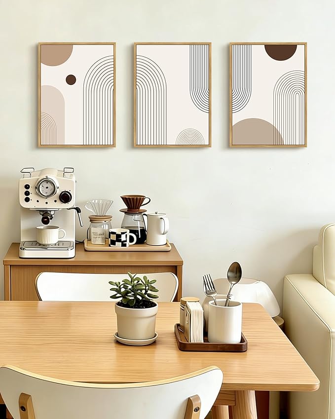 PHOPAGO Boho Wall Art Minimalist Bohemain Framed Wall Printing 11x14in Abstract