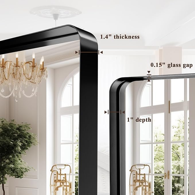 55"x 30" Black Bathroom Mirror