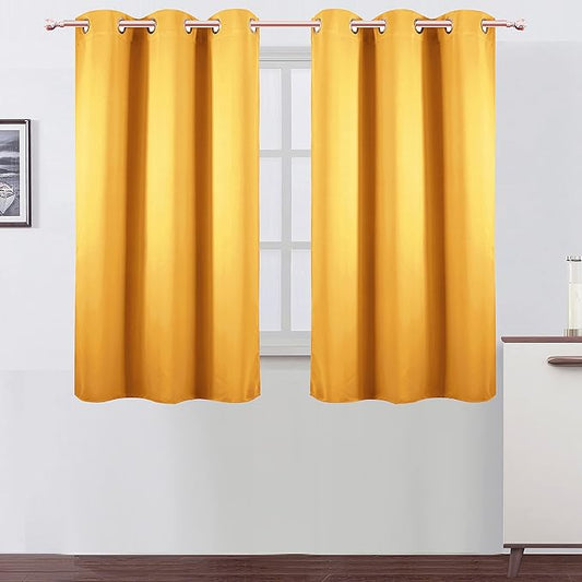LEMOMO Yellow Thermal Blackout Curtains/38 x 54 Inch/Set of 2 Panels Room