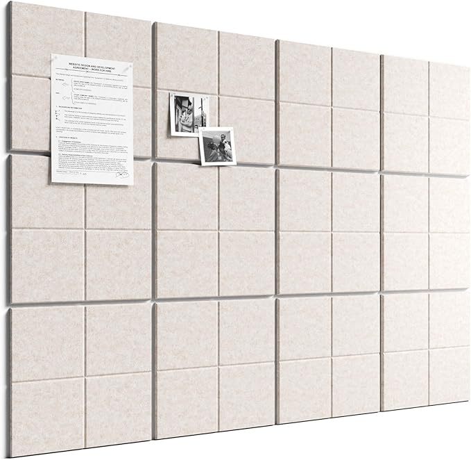 Bumusty Large Felt Bulletin Board, 30 Push Pins, 70 Adhesive Tabs