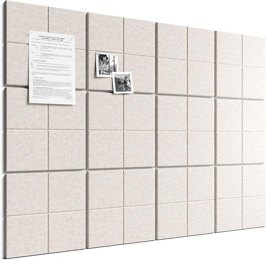Bumusty Large Felt Bulletin Board, 30 Push Pins, 70 Adhesive Tabs