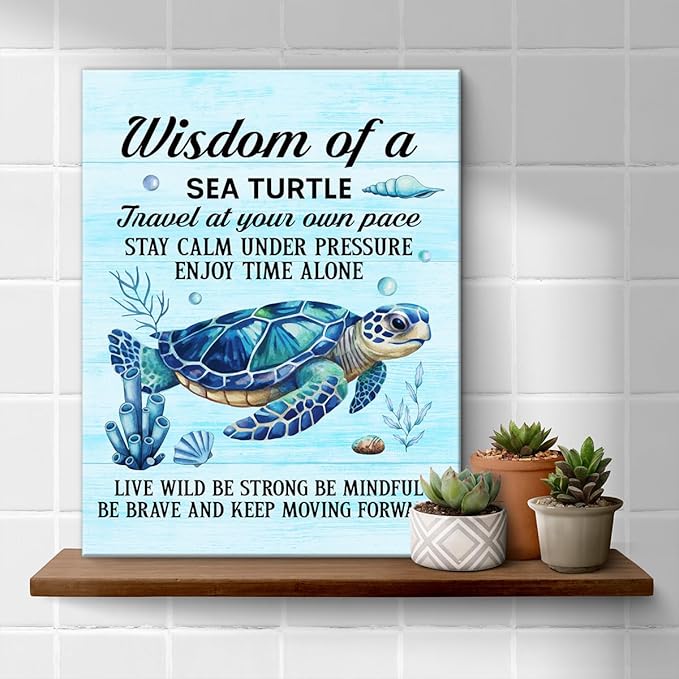 Sea Turtle Wall Art Decor Inspirational Wall Decor Posters Beach Themed